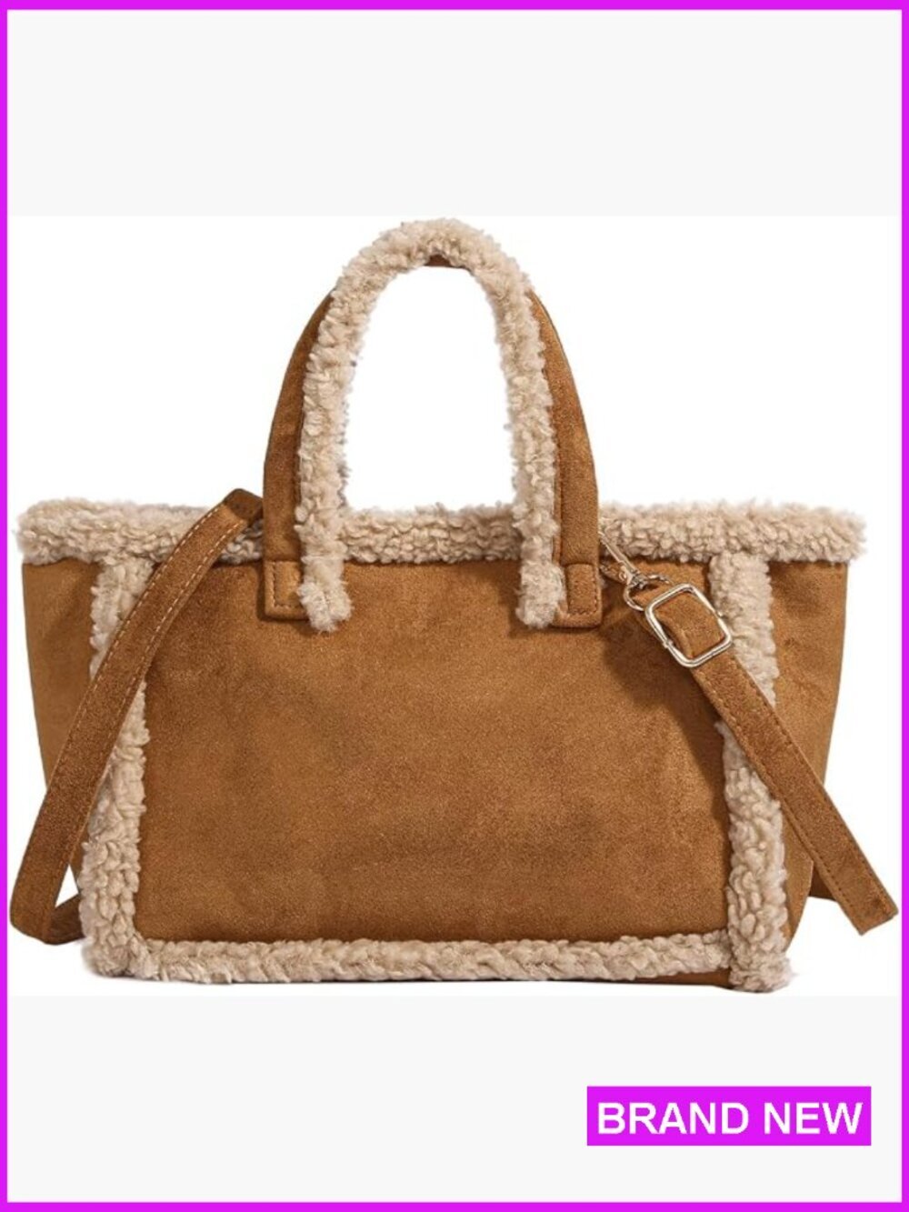 Faux Fur Shoulder Bag – Vintage Chic Plush Tote Fleece Large Capacity Crossbody